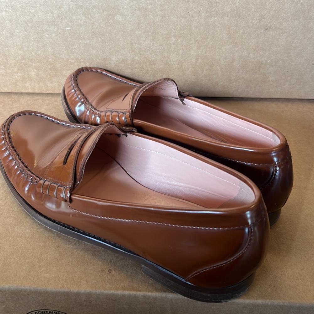 J.crew Winona penny loafers in spazzolato leather BA190 worn - Picture 2 of 4